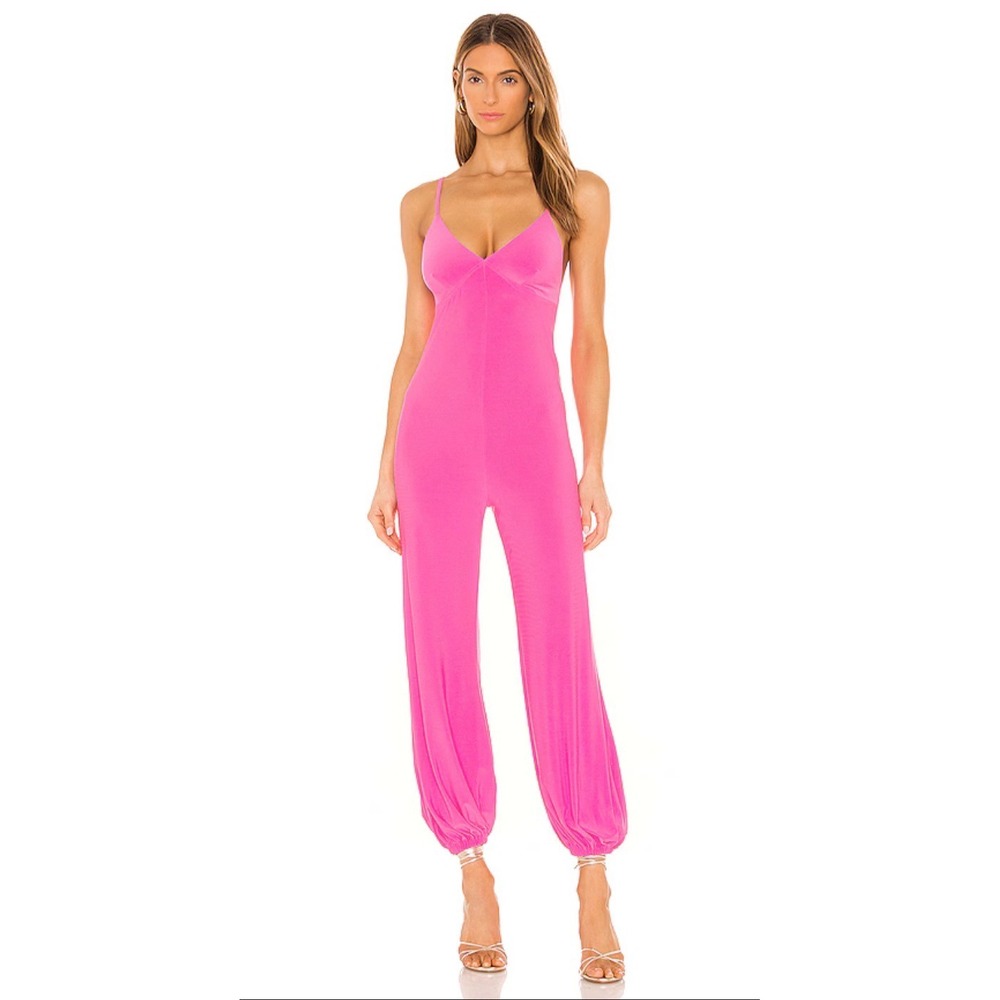 Norma Kamali REVOLVE Womens Slip Jog Jumpsuit Orchid Pink Size Small NWT!
